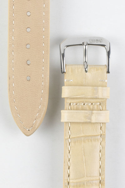 RIOS1931 NEW ORLEANS Alligator-Embossed Leather Watch Strap in SAND