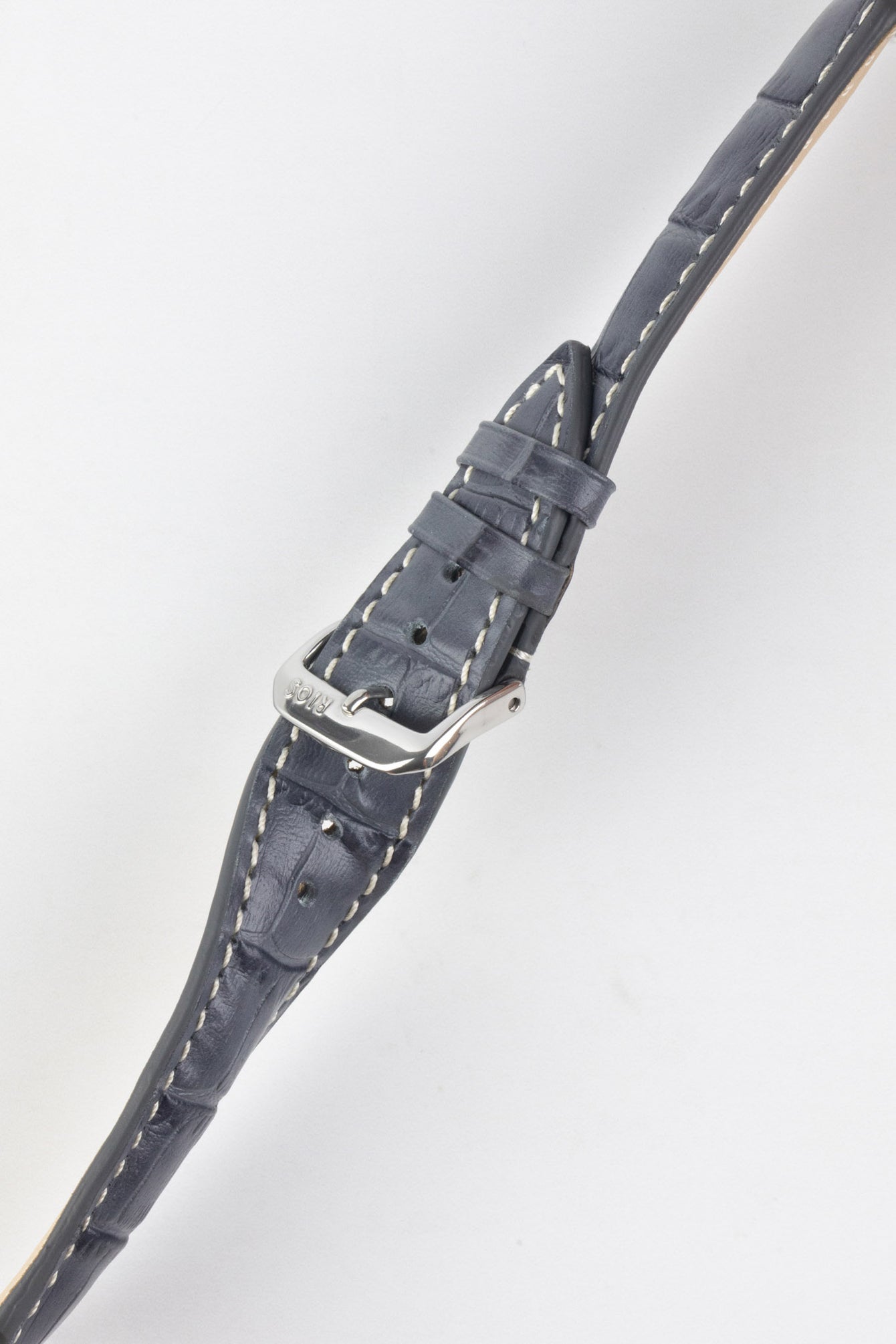 RIOS1931 NEW ORLEANS Alligator-Embossed Leather Watch Strap in STONE GREY