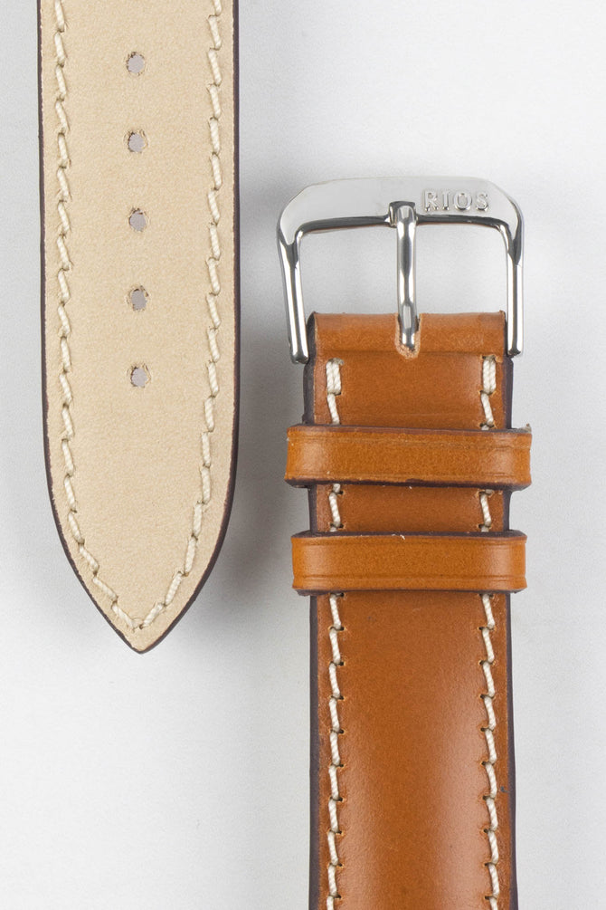 RIOS1931 NEW YORK Shell Cordovan Leather Watch Strap in HONEY