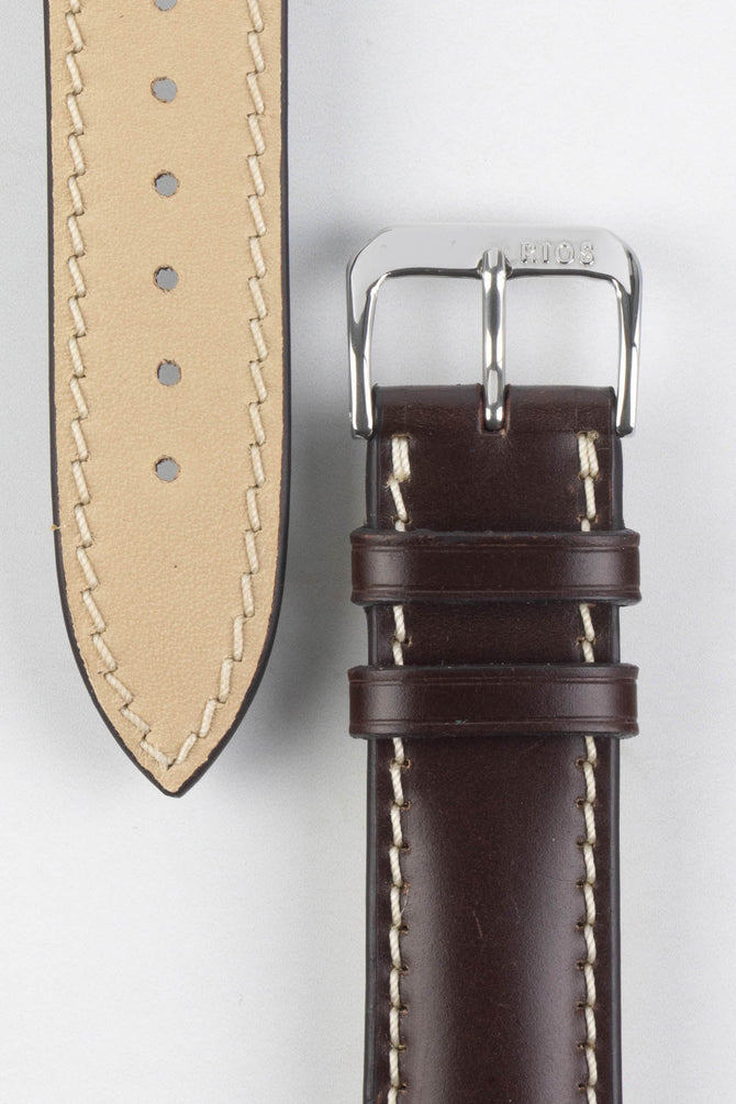 RIOS1931 NEW YORK Shell Cordovan Leather Watch Strap in MOCHA