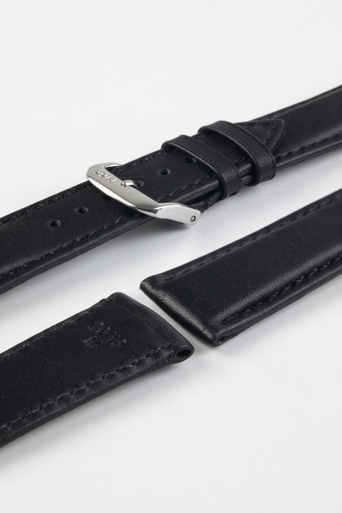 RIOS1931 OFF SHORE Hydrophobic Leather Watch Strap in BLACK
