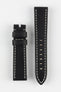 RIOS1931 OXFORD Flat-Padded Vintage Leather Watch Strap in BLACK