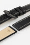 RIOS1931 OXFORD Flat-Padded Vintage Leather Watch Strap in BLACK