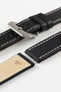 RIOS1931 OXFORD Flat-Padded Vintage Leather Watch Strap in BLACK