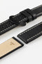 RIOS1931 OXFORD Flat-Padded Vintage Leather Watch Strap in BLACK