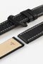 RIOS1931 OXFORD Flat-Padded Vintage Leather Watch Strap in BLACK