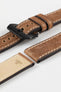 RIOS1931 OXFORD Flat-Padded Vintage Leather Watch Strap in MAHOGANY