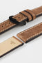 RIOS1931 OXFORD Flat-Padded Vintage Leather Watch Strap in MAHOGANY