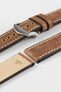 RIOS1931 OXFORD Flat-Padded Vintage Leather Watch Strap in MAHOGANY