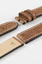 RIOS1931 OXFORD Flat-Padded Vintage Leather Watch Strap in MAHOGANY