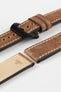 RIOS1931 OXFORD Flat-Padded Vintage Leather Watch Strap in MAHOGANY