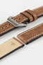 RIOS1931 OXFORD Flat-Padded Vintage Leather Watch Strap in MAHOGANY