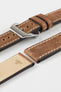 RIOS1931 OXFORD Flat-Padded Vintage Leather Watch Strap in MAHOGANY