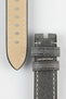 RIOS1931 OXFORD Flat-Padded Vintage Leather Watch Strap in STONE GREY
