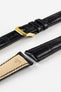 RIOS1931 PRESIDENT Genuine Alligator Round-Padding Watch Strap in BLACK