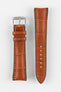 RIOS1931 PRESIDENT Genuine Alligator Round-Padding Watch Strap in COGNAC