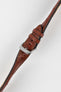 RIOS1931 PRESIDENT Genuine Alligator Round-Padding Watch Strap in MAHOGANY