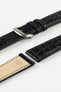 RIOS1931 PRESTIGE Genuine Alligator Flank Watch Strap in BLACK