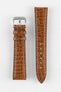 RIOS1931 PRESTIGE Genuine Alligator Flank Watch Strap in COGNAC