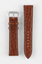 RIOS1931 PRESTIGE Genuine Alligator Flank Watch Strap in MAHOGANY