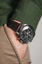 RIOS1931 SENATOR Genuine Alligator Square-Padding Watch Strap in MOCHA