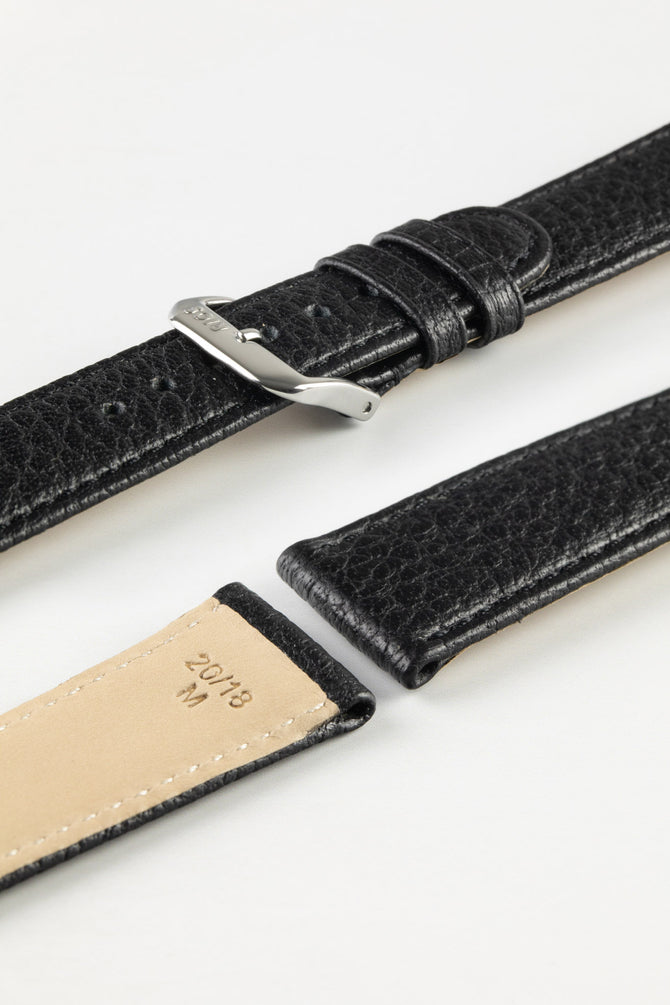 RIOS1931 TEXAS Genuine Buffalo Leather Watch Strap in BLACK