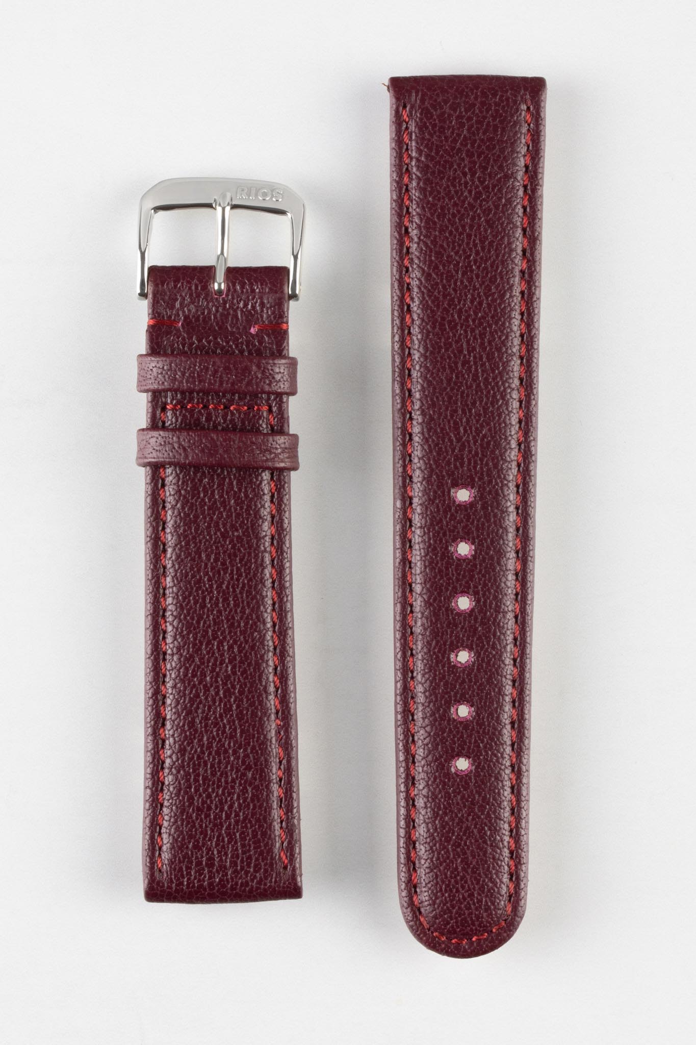 RIOS1931 Buffalo Leather Watch Strap Burgundy WatchObsession Watch Obsession