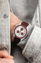 RIOS1931 TOSCANA Square-Padded Calfskin Leather Watch Strap in BURGUNDY