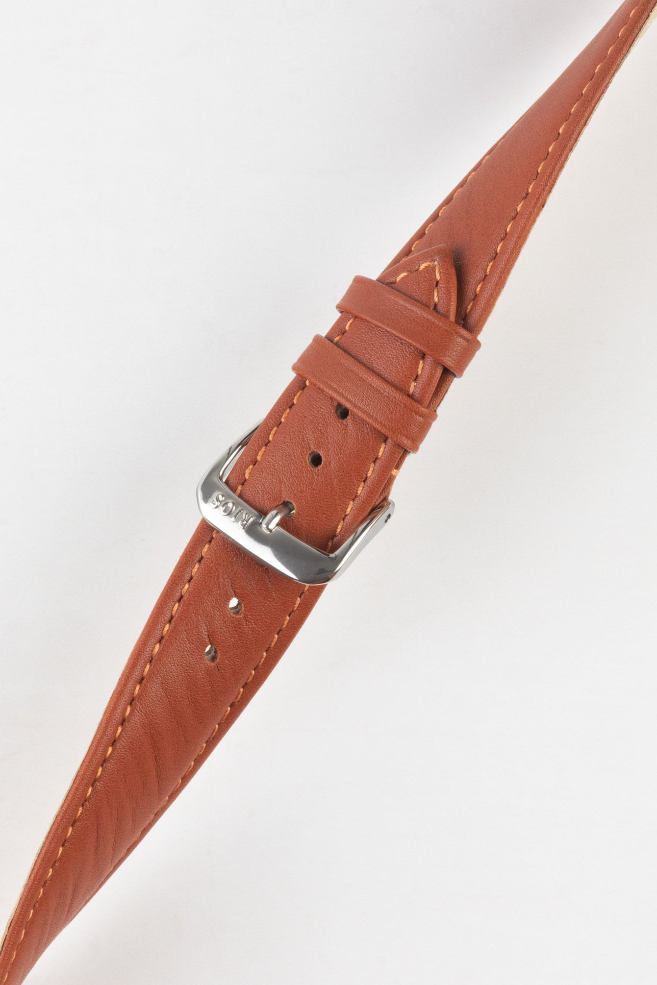 RIOS1931 TOSCANA Square-Padded Calfskin Leather Watch Strap in COGNAC
