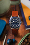 RIOS1931 TOSCANA Square-Padded Calfskin Leather Watch Strap in COGNAC