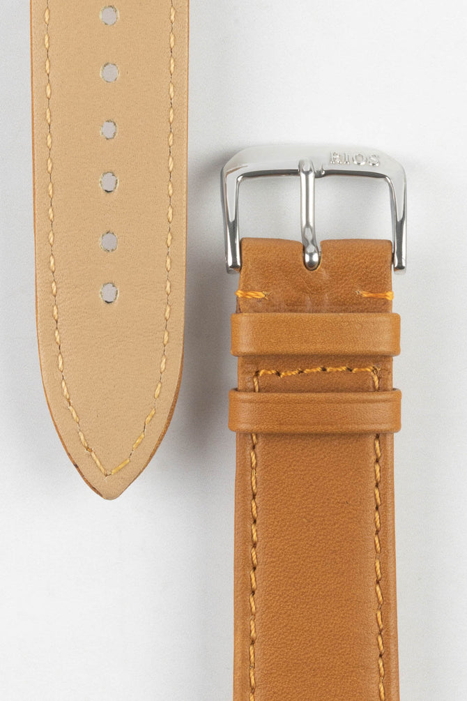 RIOS1931 TOSCANA Square-Padded Calfskin Leather Watch Strap in HONEY