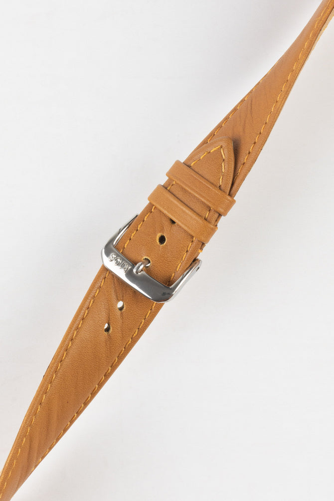 RIOS1931 TOSCANA Square-Padded Calfskin Leather Watch Strap in HONEY