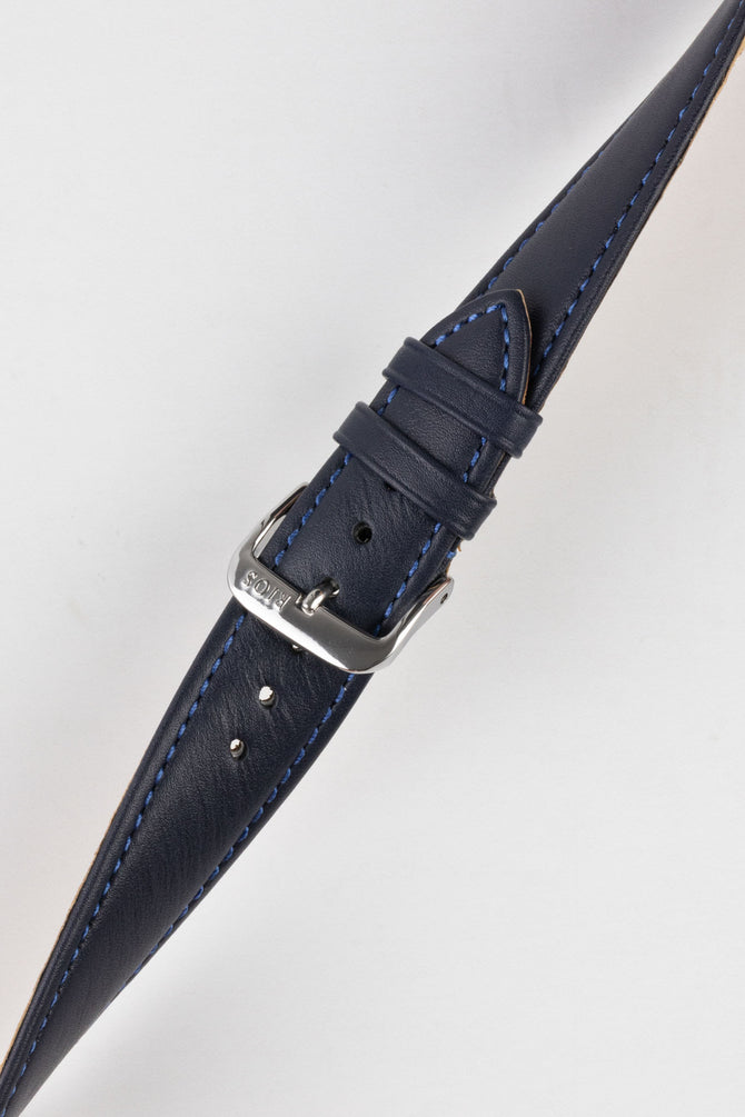 RIOS1931 TOSCANA Square-Padded Calfskin Leather Watch Strap in OCEAN BLUE