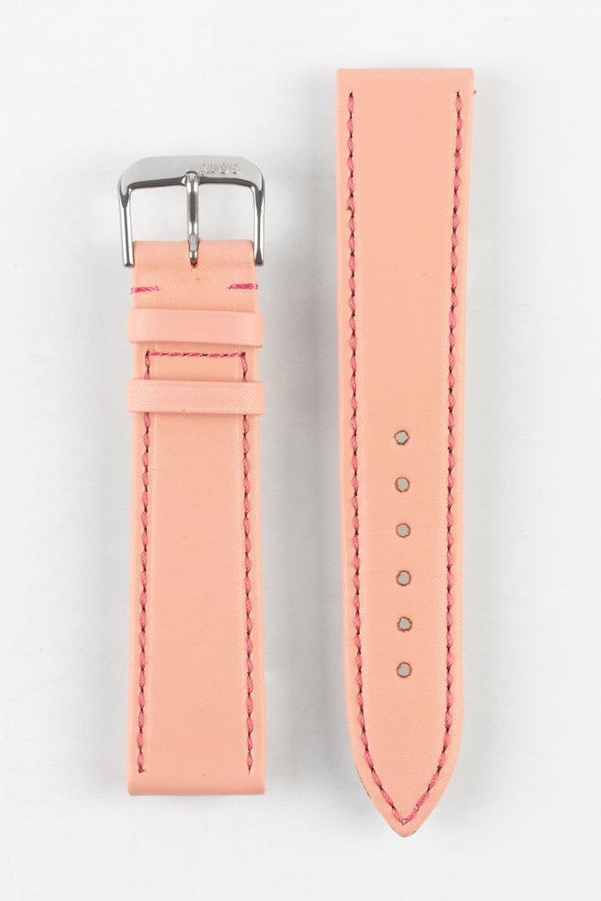 RIOS1931 TOSCANA Square-Padded Calfskin Leather Watch Strap in PALE PINK