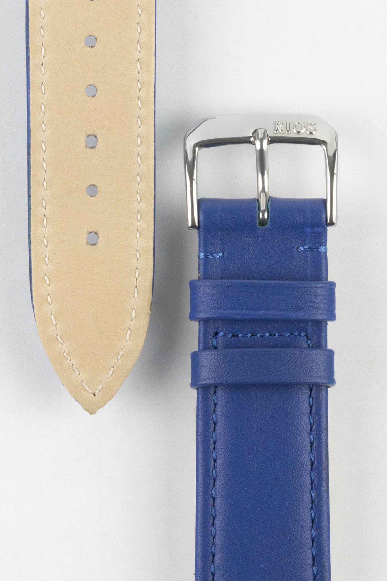 RIOS1931 TOSCANA Square-Padded Calfskin Leather Watch Strap in ROYAL BLUE