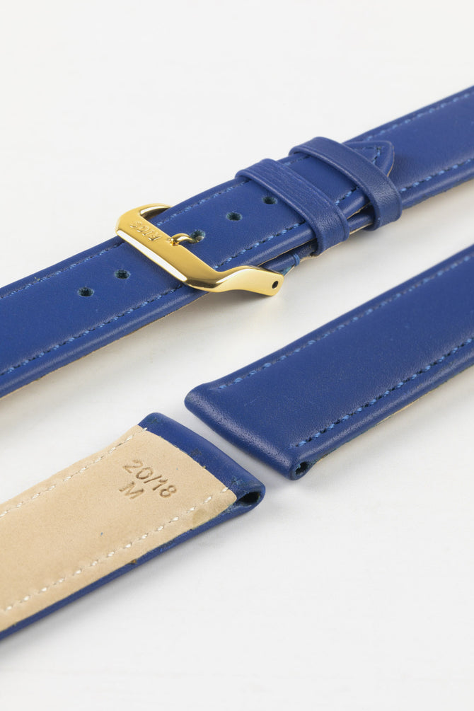 RIOS1931 TOSCANA Square-Padded Calfskin Leather Watch Strap in ROYAL BLUE