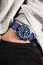 RIOS1931 TOSCANA Square-Padded Calfskin Leather Watch Strap in ROYAL BLUE