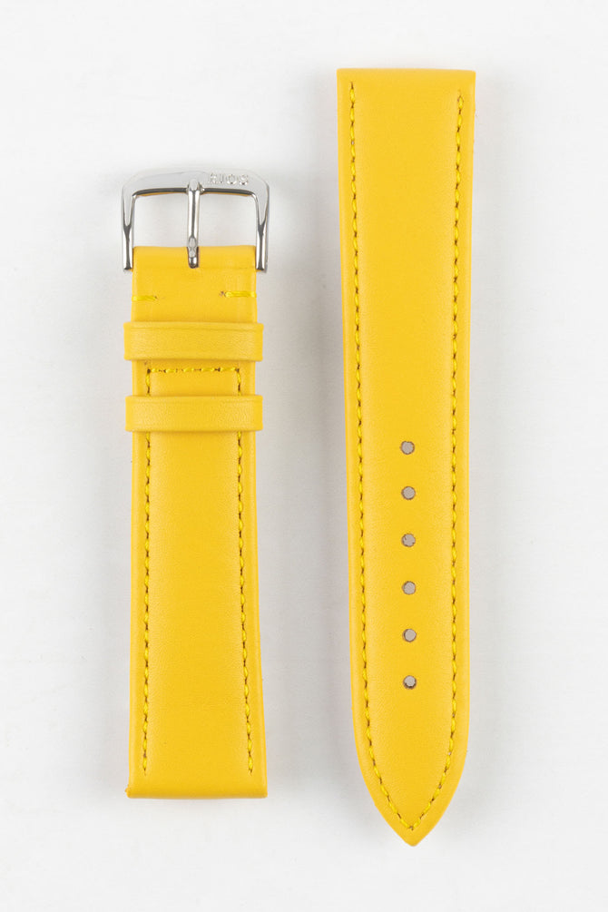 yellow leather watch strap