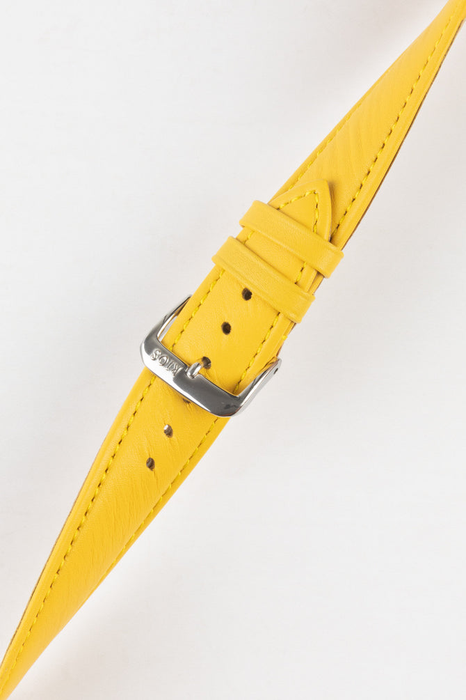 yellow leather watch strap