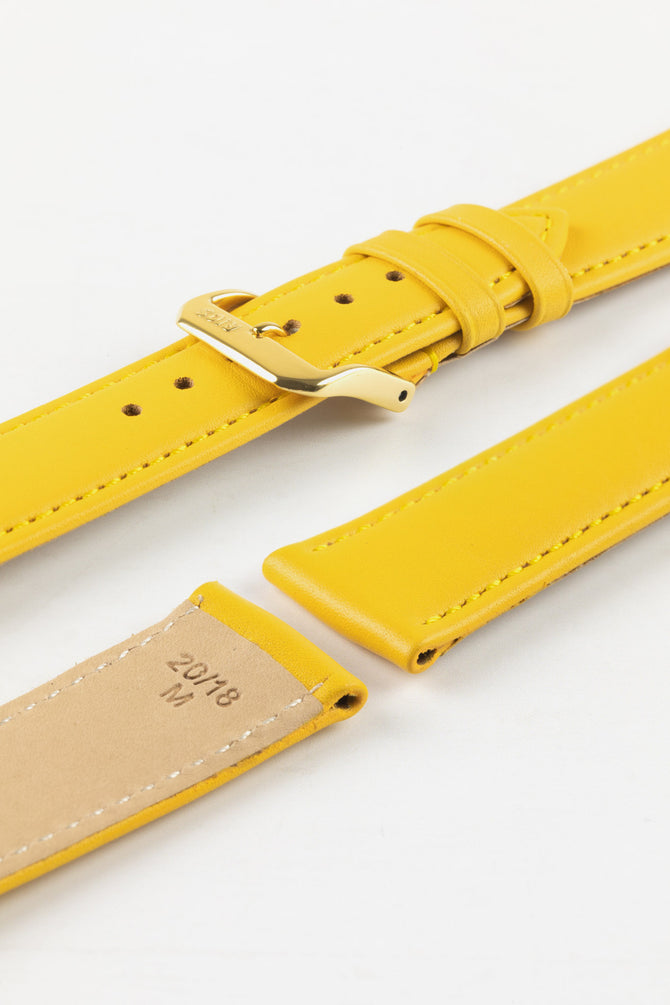 yellow leather watch strap