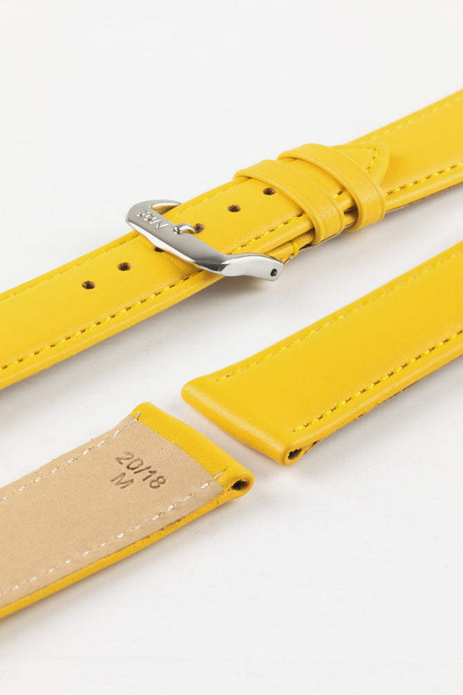 yellow leather watch strap