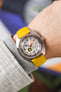 yellow leather watch strap