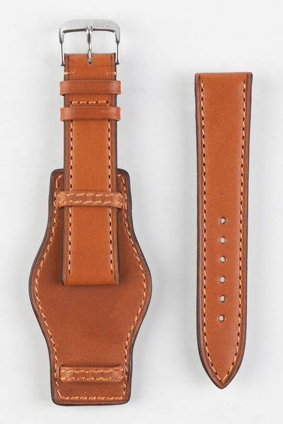 RIOS1931 TULA Genuine Russia Leather Bund Watch Strap in COGNAC