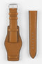 RIOS1931 TULA Genuine Russia Leather Bund Watch Strap in HONEY
