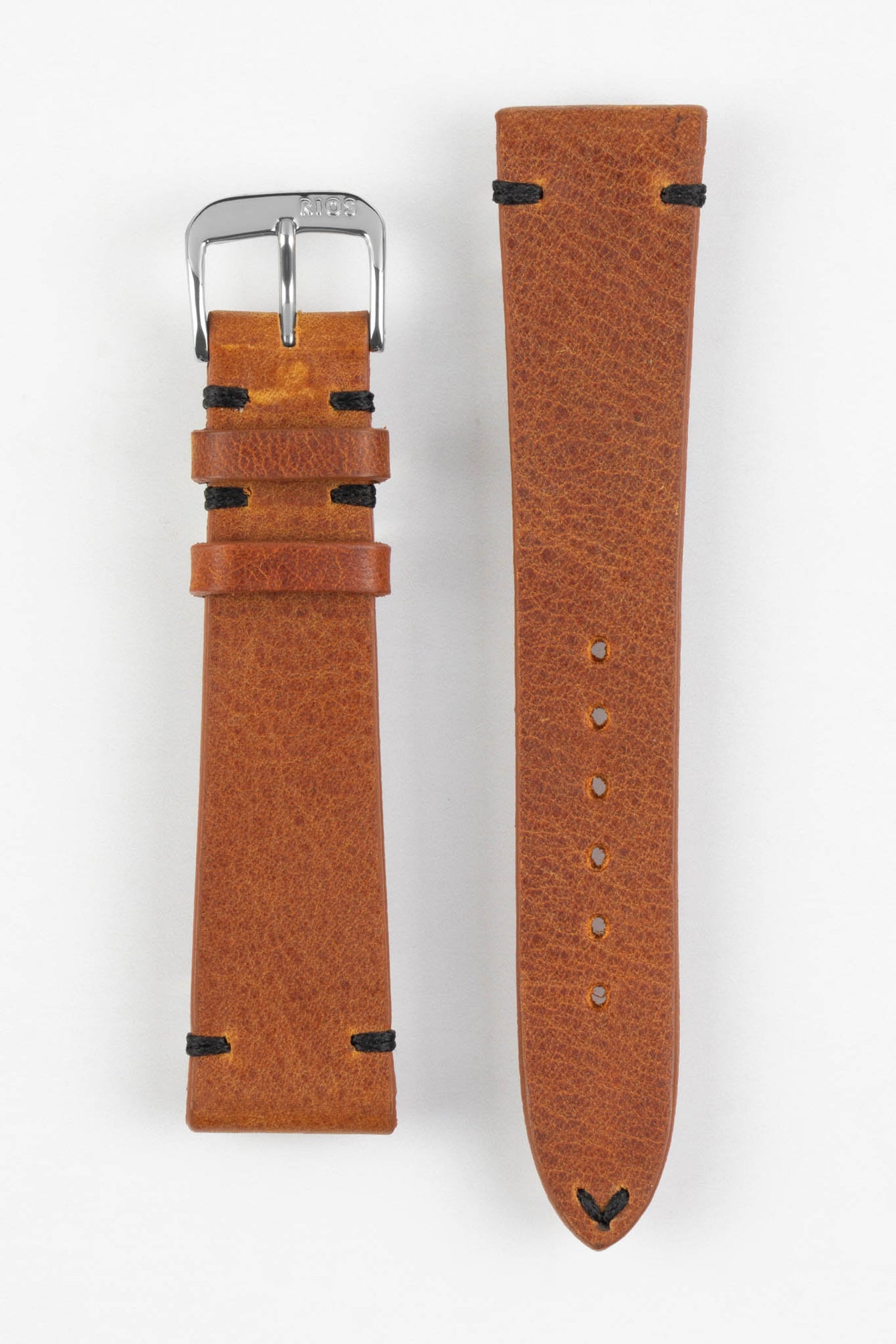RIOS1931 WALKER Genuine Vintage Leather Watch Strap in COGNAC