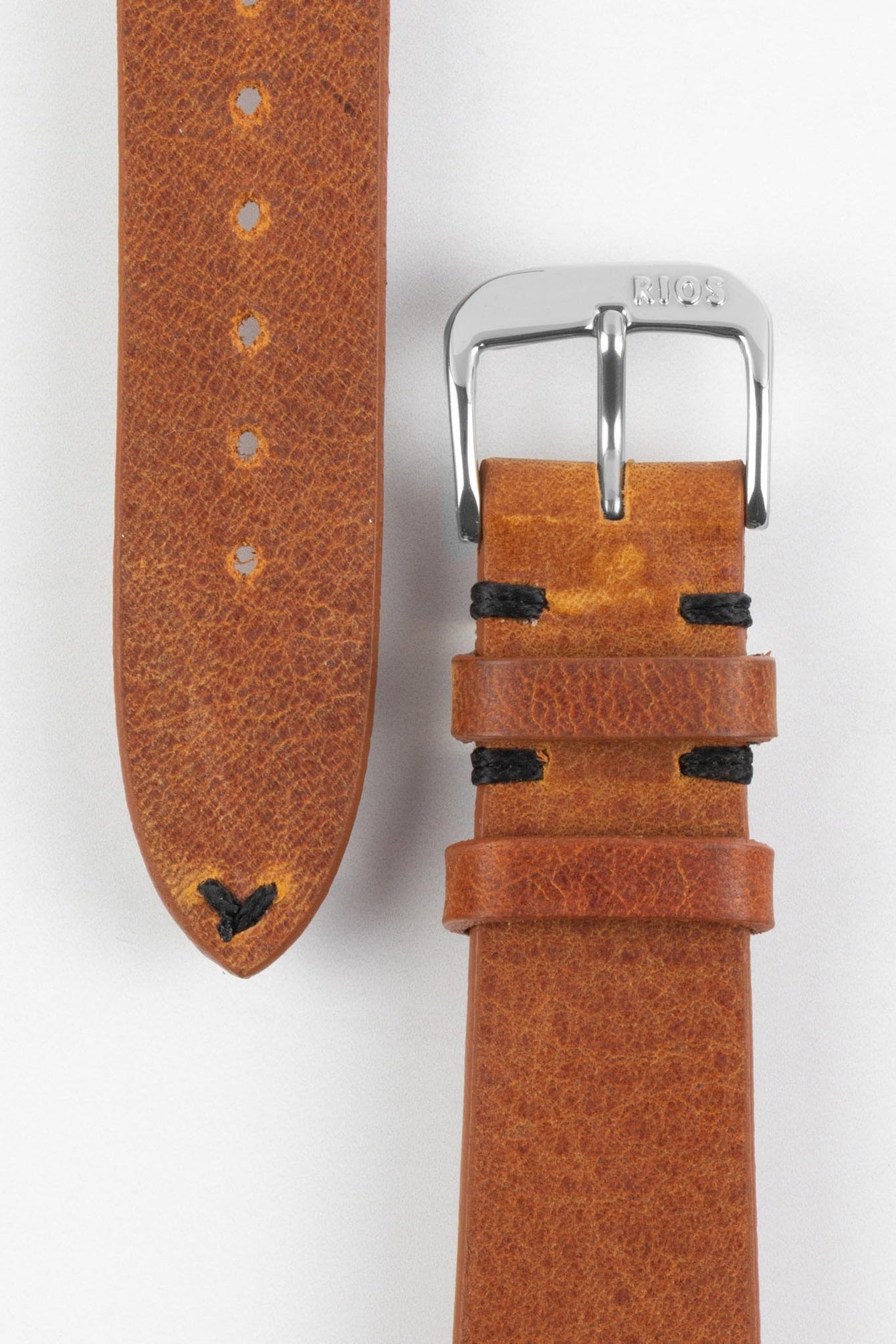 RIOS1931 WALKER Genuine Vintage Leather Watch Strap in COGNAC