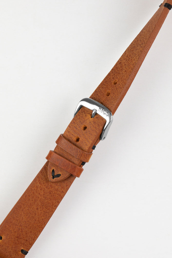RIOS1931 WALKER Genuine Vintage Leather Watch Strap in COGNAC