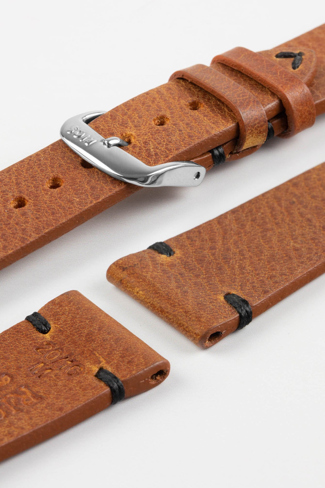 RIOS1931 WALKER Genuine Vintage Leather Watch Strap in COGNAC