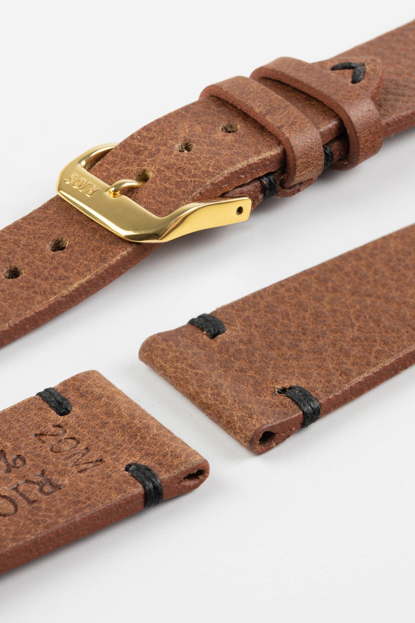 RIOS1931 WALKER Genuine Vintage Leather Watch Strap in MAHOGANY