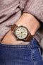 RIOS1931 WALKER Genuine Vintage Leather Watch Strap in MAHOGANY